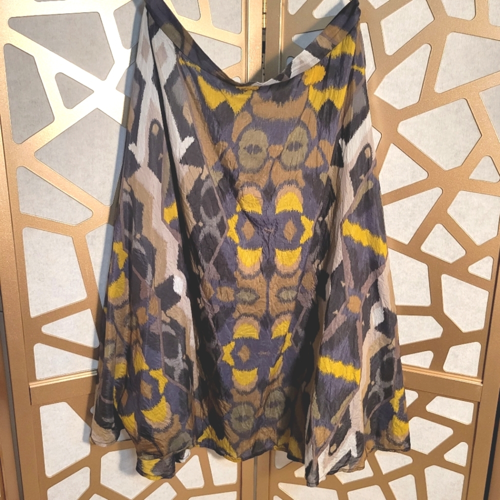 NWOT KASPER Silk Blend Printed Fit & Flair Skirt